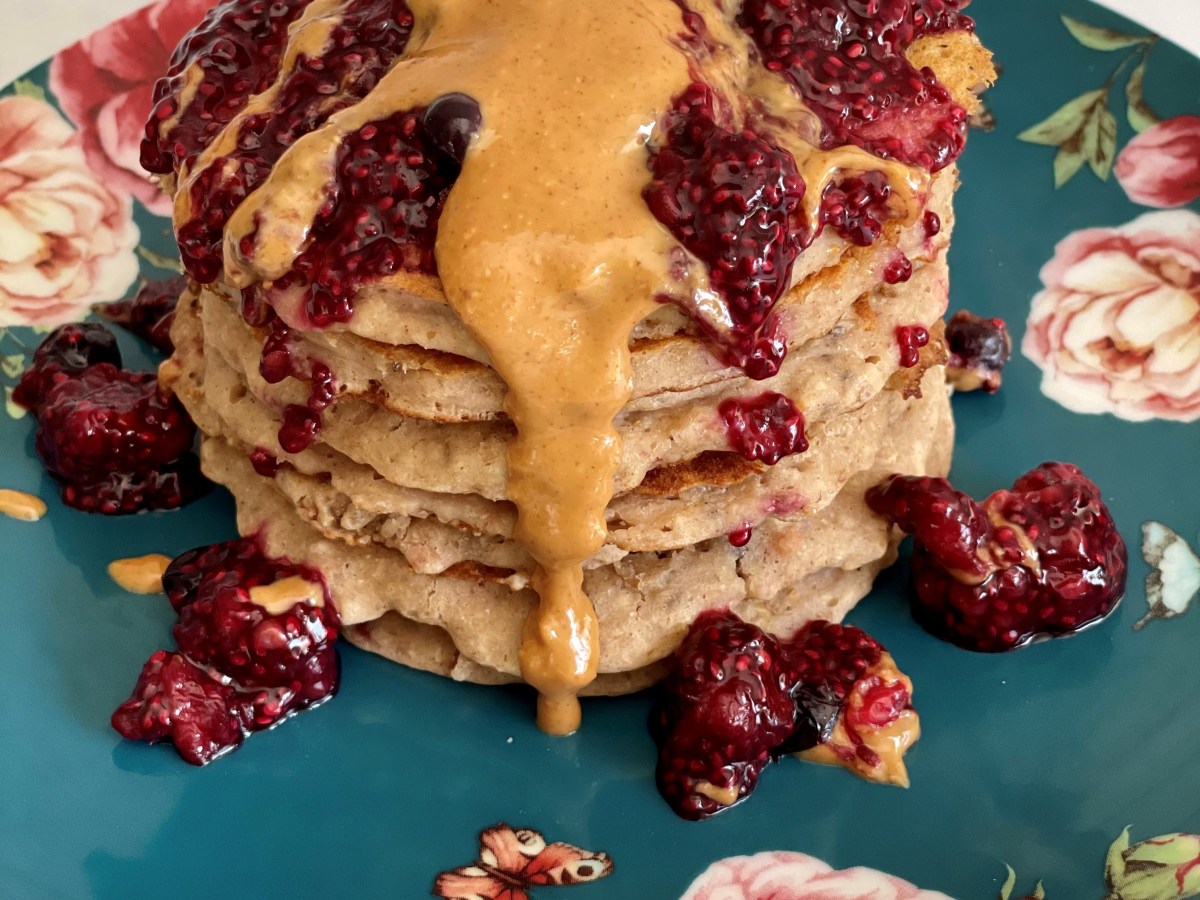 Peanut Butter Jelly&nbsp;Pancakes